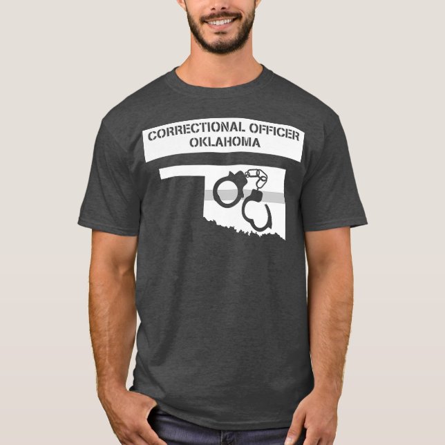 Camiseta Funcionario correccional de Oklahoma Línea Gris de (Anverso)