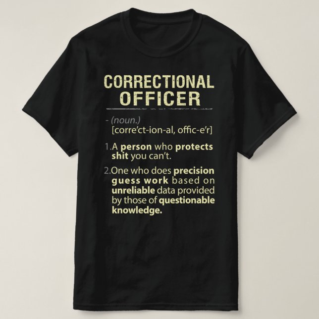 Camiseta Funcionario correccional Definición Real Americana (Diseño del anverso)