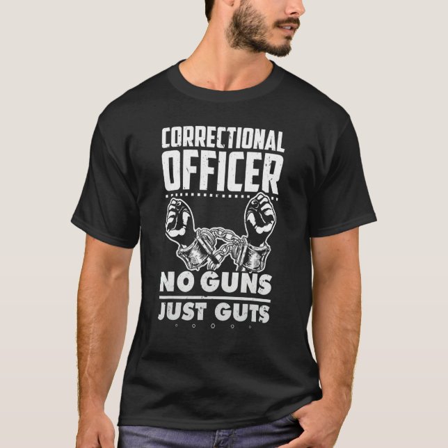 Camiseta Funcionario correccional sin pistolas, sólo puente (Anverso)