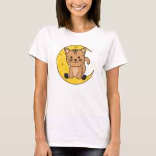 Camiseta Funcionario de gatos de animales de la Luna Sleep 