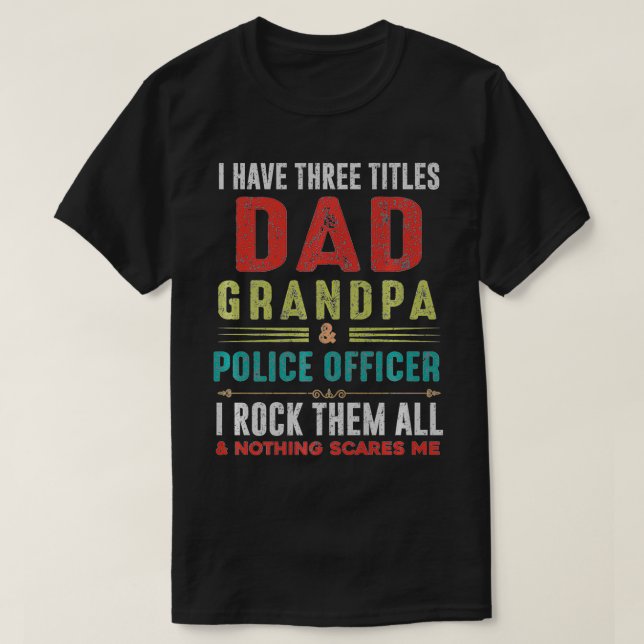 Camiseta Funcionario de policía Abuelo Guay Padres Gran Día (Diseño del anverso)
