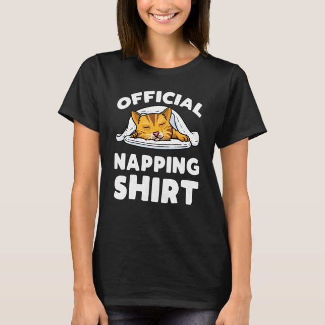 Camiseta Funcionario del Gato durmiendo Pajama Cat Napping (Anverso)