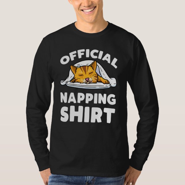 Camiseta Funcionario del Gato durmiendo Pajama Cat Napping (Anverso)