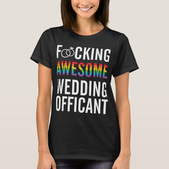 Camiseta Funcionario gracioso-Boda-Boda LGBT (Anverso)