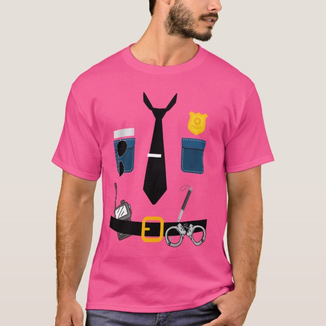 Camiseta Funcionario uniforme de policía de policía Funny H (Anverso)