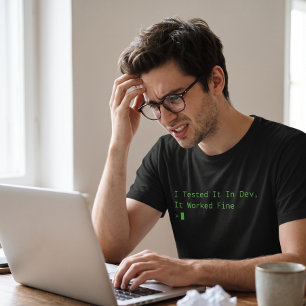Camiseta Funcionó Bien En Dev Divertido Código De Ingeniero