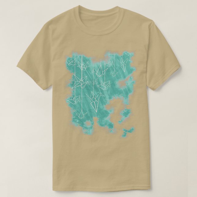 Camiseta Funda de grullas blancas (Diseño del anverso)