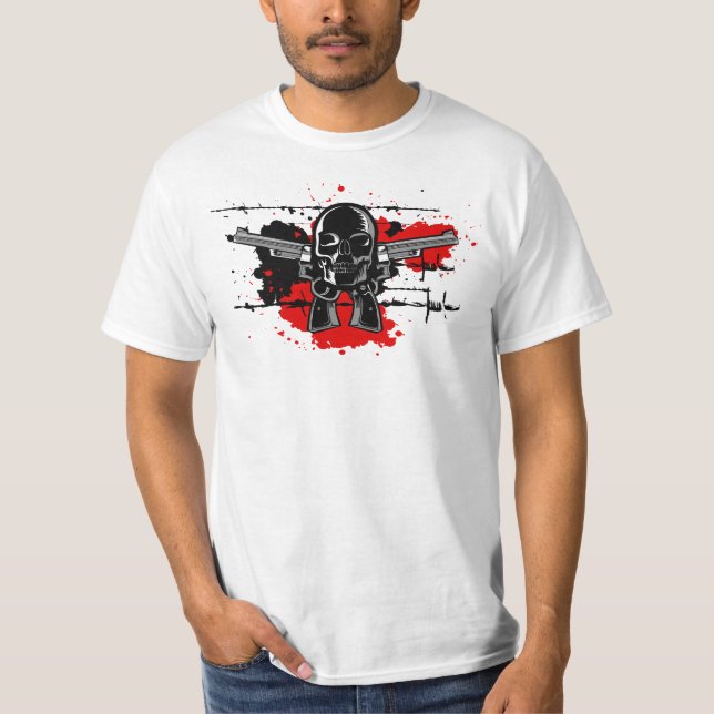 Camiseta Funda de tarjetas Skull and Croosgun. funda de tar (Anverso)