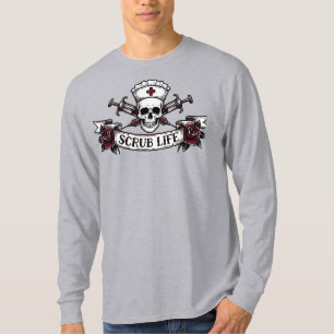 Camiseta Funda para Iphone de Enfermera Cráneo con Tatuajes