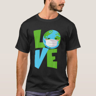 Camiseta Fundadosa ambientalista máscara de cara feliz amor