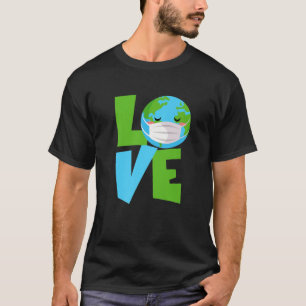 Camiseta Fundadosa ambientalista máscara de cara feliz amor