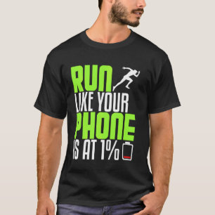 Camiseta Fundadosa Corredora Como Teléfono En Media Maratho