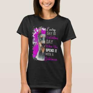 Camiseta Fundadosa Día de San Valentín Doberman Madre Dueña