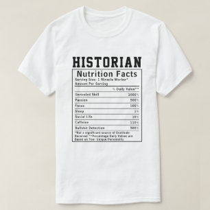 Camiseta Fundadosa historiadora Nutrición Hechos Personal
