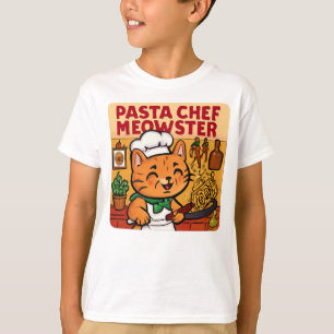 Camiseta Fundadosa pasta de cocina para gatos de chef itali