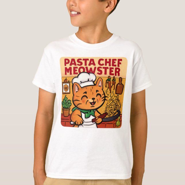 Camiseta Fundadosa pasta de cocina para gatos de chef itali (Anverso)