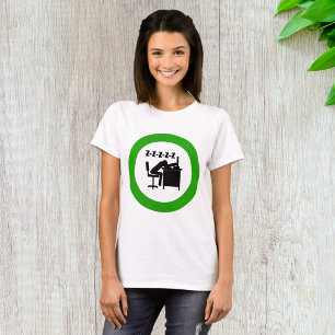 Camiseta Fundadosa trabajadora de oficina durmiendo en el e