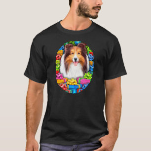 Camiseta Fundición de regalos abiertos de Sheltie Navidades