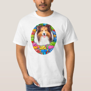 Camiseta Fundición de regalos abiertos de Sheltie Navidades