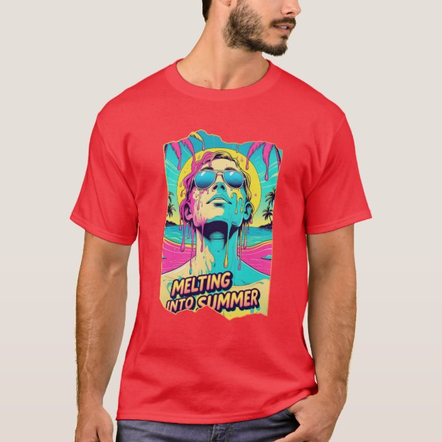 Camiseta Fundición en verano - Tee Trippy Retro Beach Vibes (Anverso)
