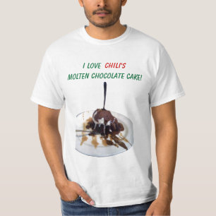 Camiseta fundida de la torta del chocolate del