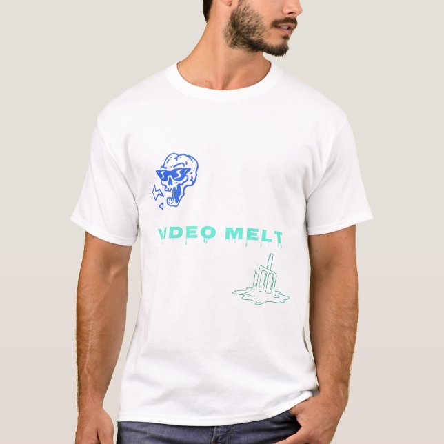 Camiseta fundida de vídeo (azul) (Anverso)