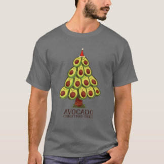 Camiseta Fundido Aguacate Árbol de Navidad Red Santa Hat Fr