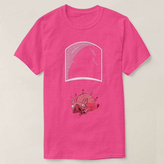 Camiseta Fundido bolsillo de cerdo que cae (Diseño del anverso)