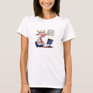 Camiseta Fundido jefe de vaca con laptop