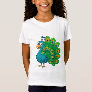Camiseta Fundido Personalizado Peacock con cola colorida