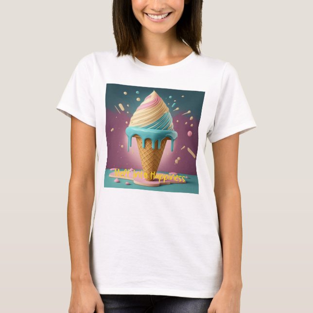 Camiseta Fundir en arte de helados de felicidad (Anverso)