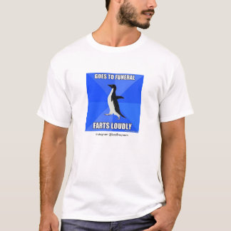 Camiseta fúnebre de Meme del pingüino social torpe