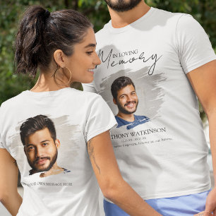 Camiseta Funeral con Foto Elegante Delante y Detrá