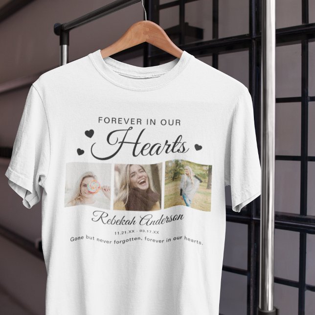 Camiseta funeral de colaje de 3 fotos modernas (Subido por el creador)
