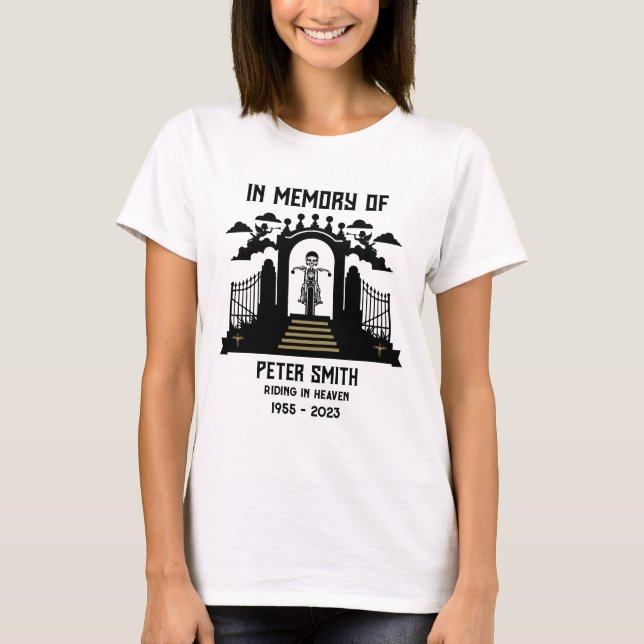 Camiseta Funeral de moto en memoria (Anverso)
