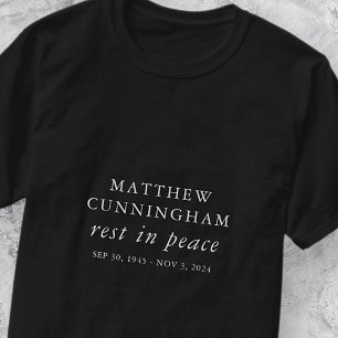 Camiseta Funeral Memorial Descanso En Paz Moderno Sencillo