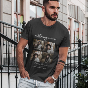 Camiseta funeral moderna de 4 fotos en collage