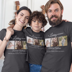 Camiseta funeral moderna para niños con 3 fotos en