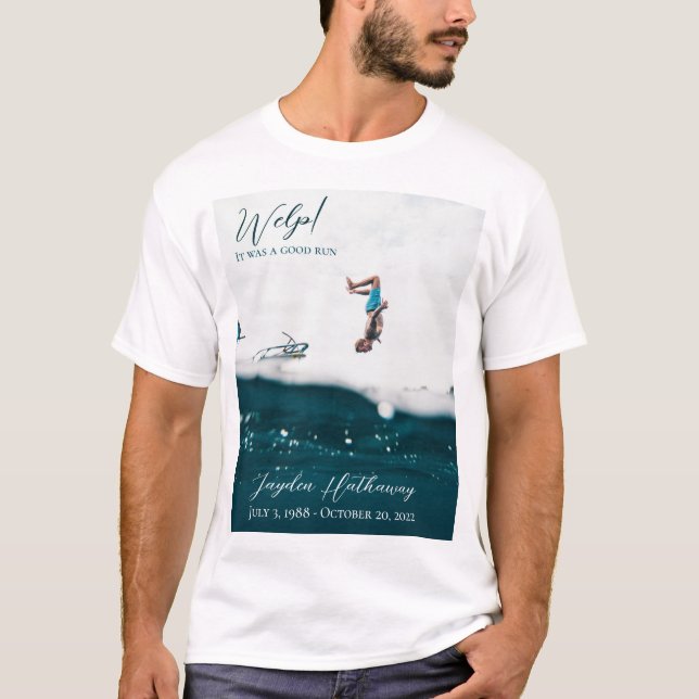 Camiseta funeraria iluminada por servicio conmemor (Anverso)