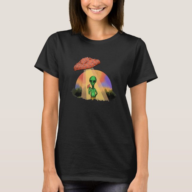 Camiseta Fungus Magic Psilocybin Mushrooms Alien UFO   (Anverso)