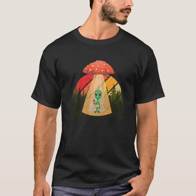 Camiseta Fungus Magic Psilocybin Mushrooms Alien UFO Hippie (Anverso)