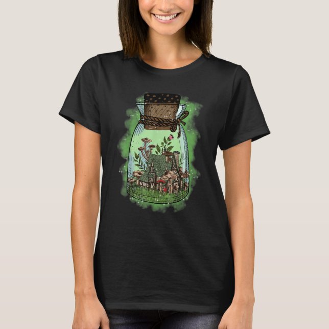 Camiseta Fungus Magic Psilocybin Mushrooms In Glass Vase (Anverso)