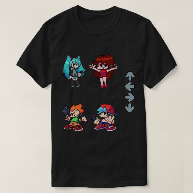 Camiseta Funkin nocturno de viernes - Personajes (Diseño del anverso)