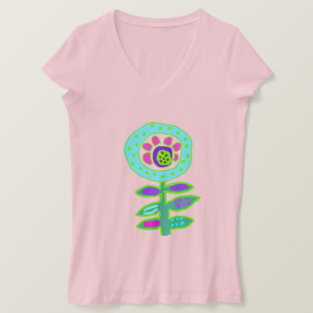 Camiseta Funky Abstract Flower Art to Wear (Anverso del diseño)