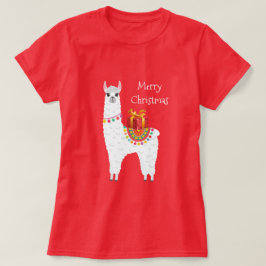 Camiseta Funky Alpaca Navidades linda llama