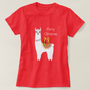 Camiseta Funky Alpaca Navidades linda llama