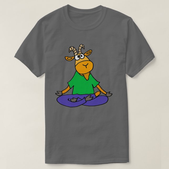 Camiseta Funky Cute Goat Haciendo Yoga  (Diseño del anverso)