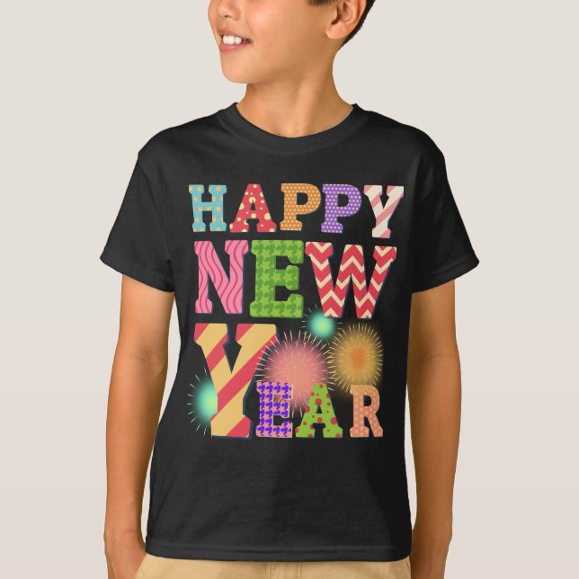 Camiseta Funky feliz año nuevo (Anverso)