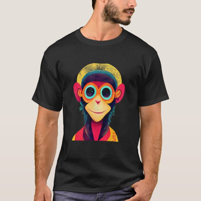 Camiseta Funky Munky Hipster Monkey_1 (Anverso)