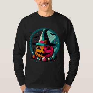 Camiseta Funky Pop Art Pumpkin Witch Hat Candy